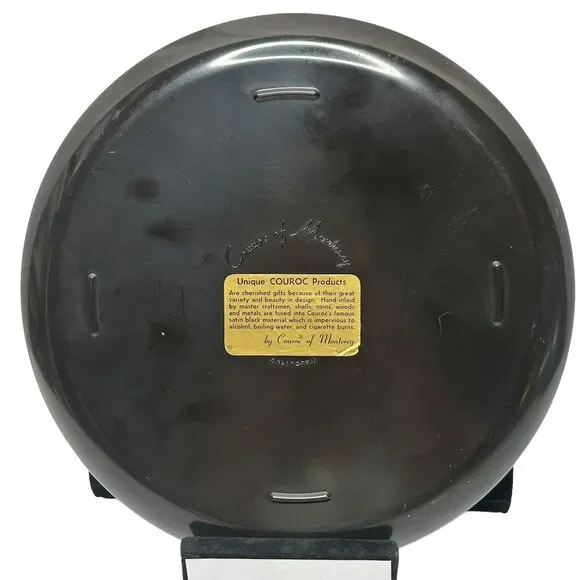 Vintage Couroc of Monterey MCM Owl Tray Mid Century Modern 10.5 Inch Diam 1960s - Picture 3 of 10